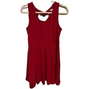 Charlotte Russe Red Heart Cutout Skater Dress Size Large Fit & Flare Sleeveless
